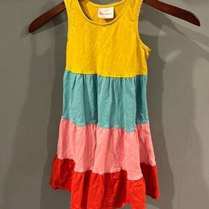 Vibrant Hanna Andersson Rainbow Tiered Twirl Dress. 110
